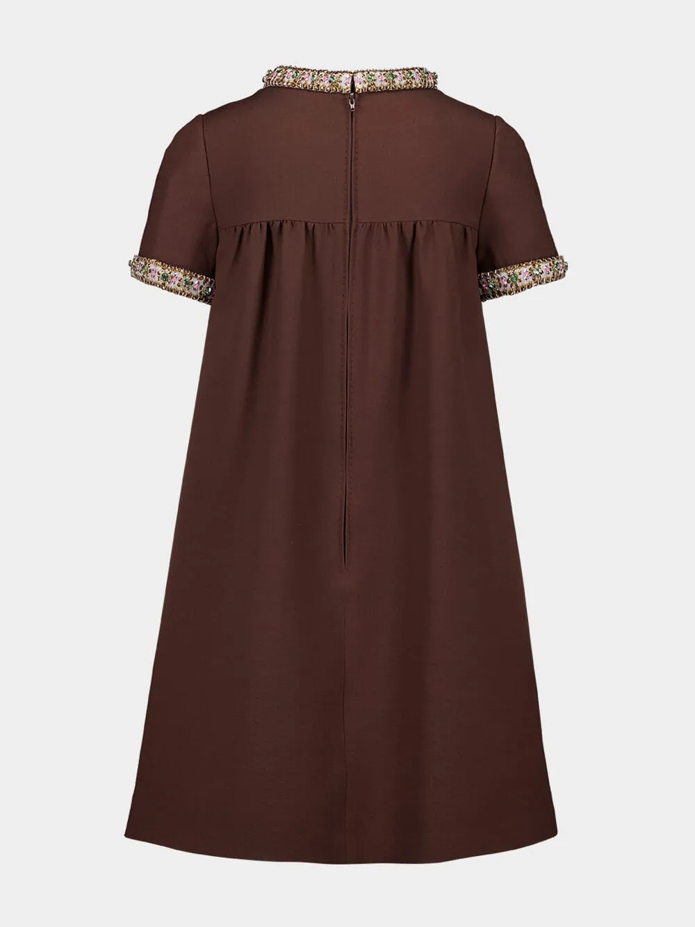 Brown Embroidered Crepe Couture Short Dress sold by Fashion Clinic product image thumbnail 2