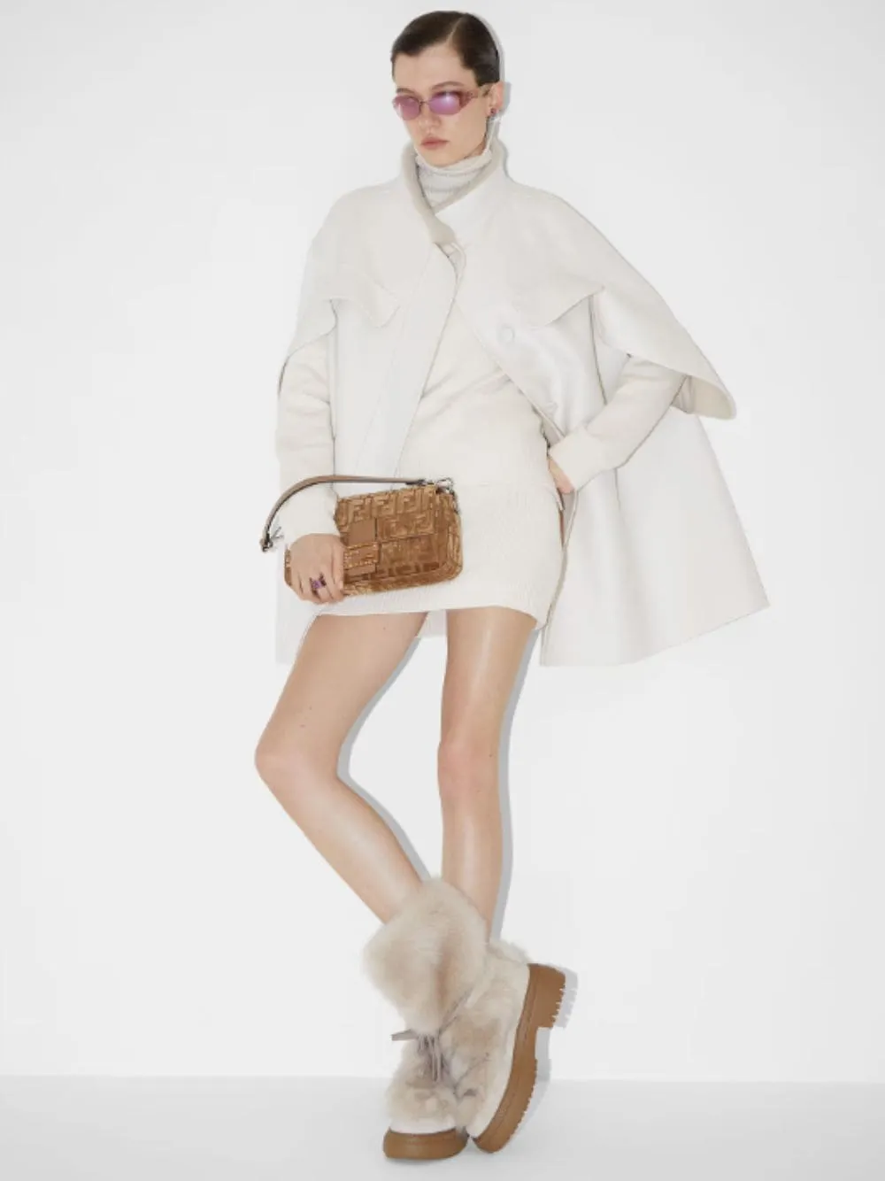 Cappuccino Jacquard Velvet Baguette Bag sold by Fashion Clinic product image thumbnail 2