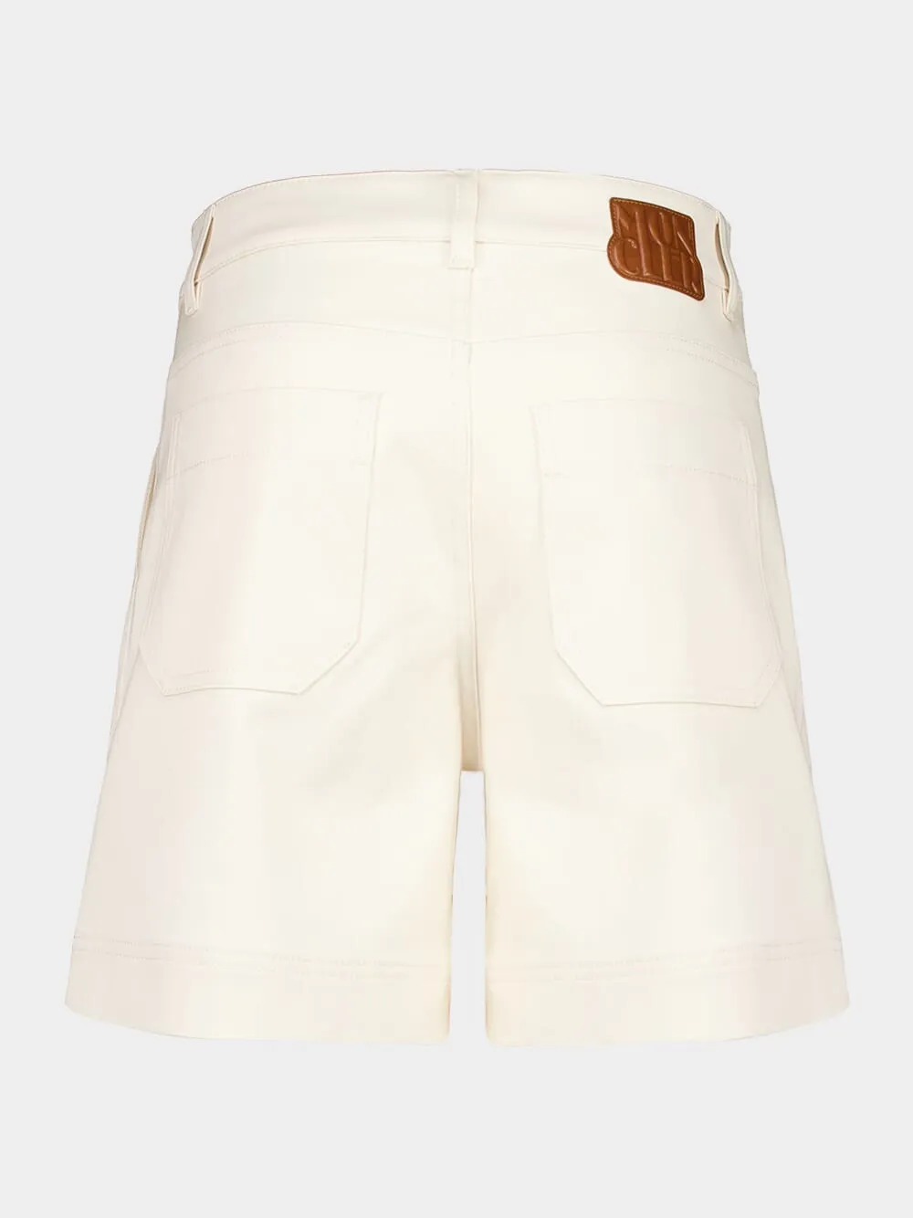 Ivory Casual Cotton Shorts sold by Fashion Clinic product image thumbnail 2