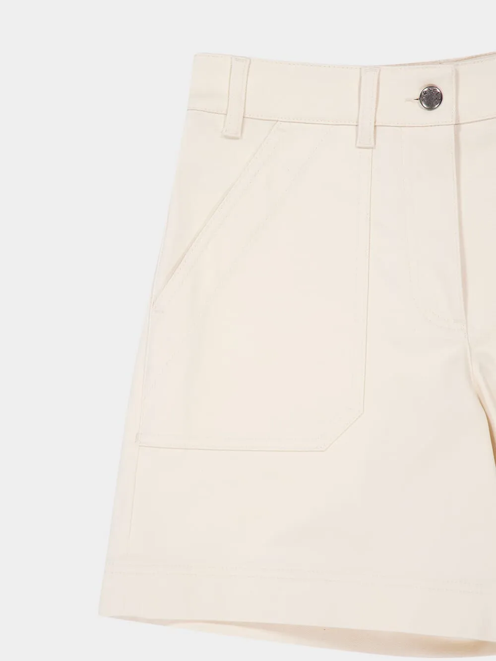 Ivory Casual Cotton Shorts sold by Fashion Clinic product image thumbnail 3