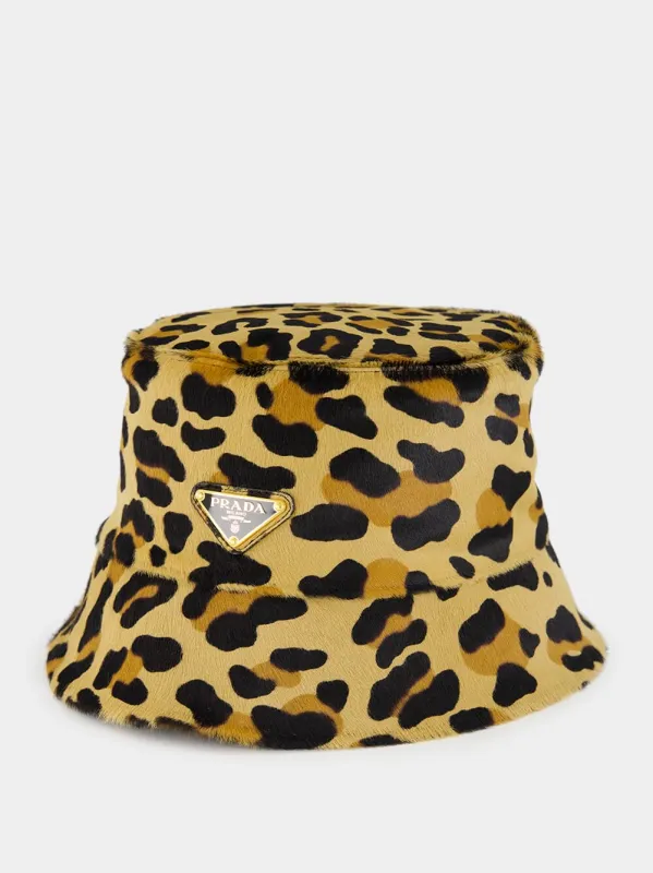 Honey Printed Leather Bucket Hat sold by Fashion Clinic
