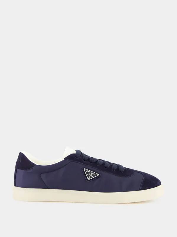 Navy Fabric and Suede Sneakers sold by Fashion Clinic