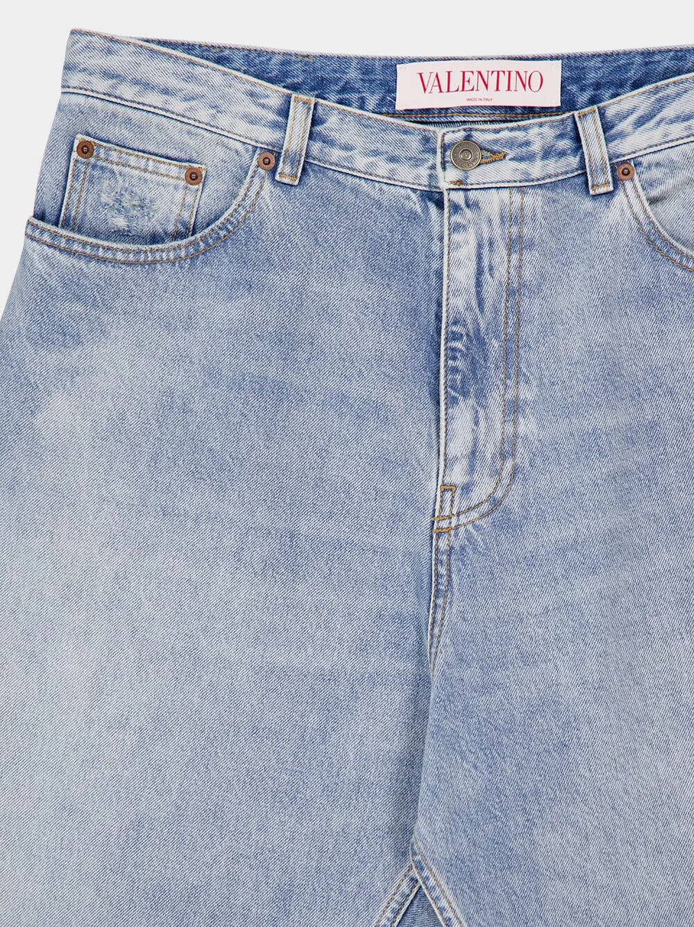 Blue Denim Logo Patch Straight Leg Jeans sold by Fashion Clinic product image thumbnail 3