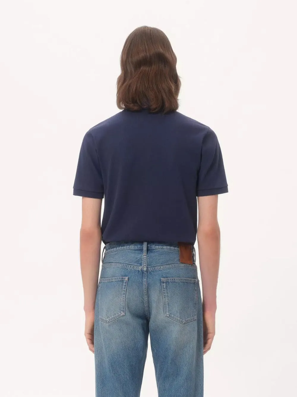 Indigo Cotton Piqué Polo Shirt sold by Fashion Clinic product image thumbnail 4