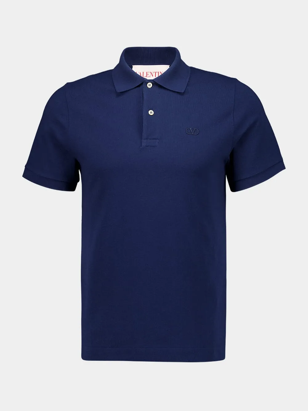 Indigo Cotton Piqué Polo Shirt sold by Fashion Clinic