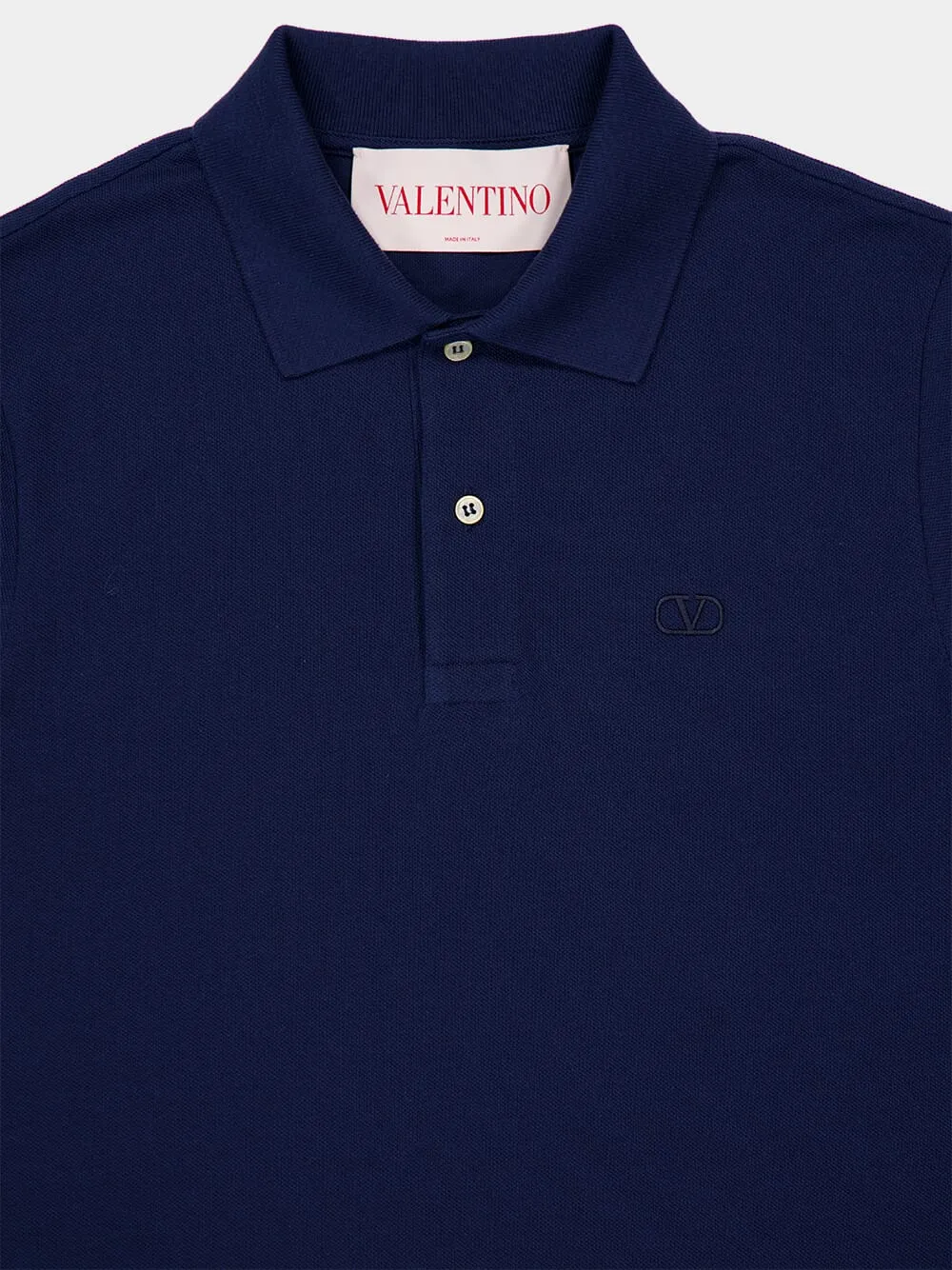 Indigo Cotton Piqué Polo Shirt sold by Fashion Clinic product image thumbnail 5