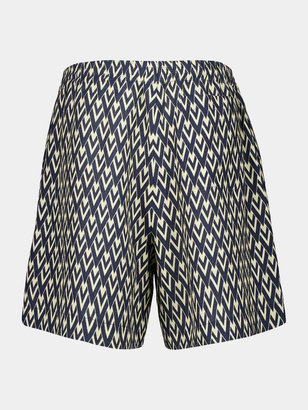 Navy and Cream Linen Bermuda Shorts sold by Fashion Clinic product image thumbnail 2