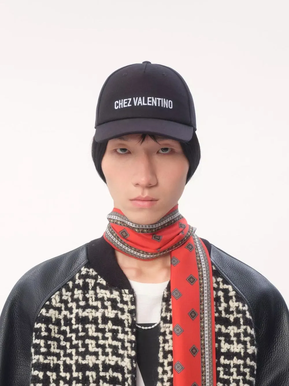 Black Embroidered Cotton Baseball Cap sold by Fashion Clinic