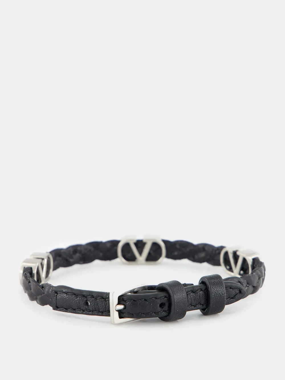 Black Braided VLogo Bracelet sold by Fashion Clinic product image thumbnail 2