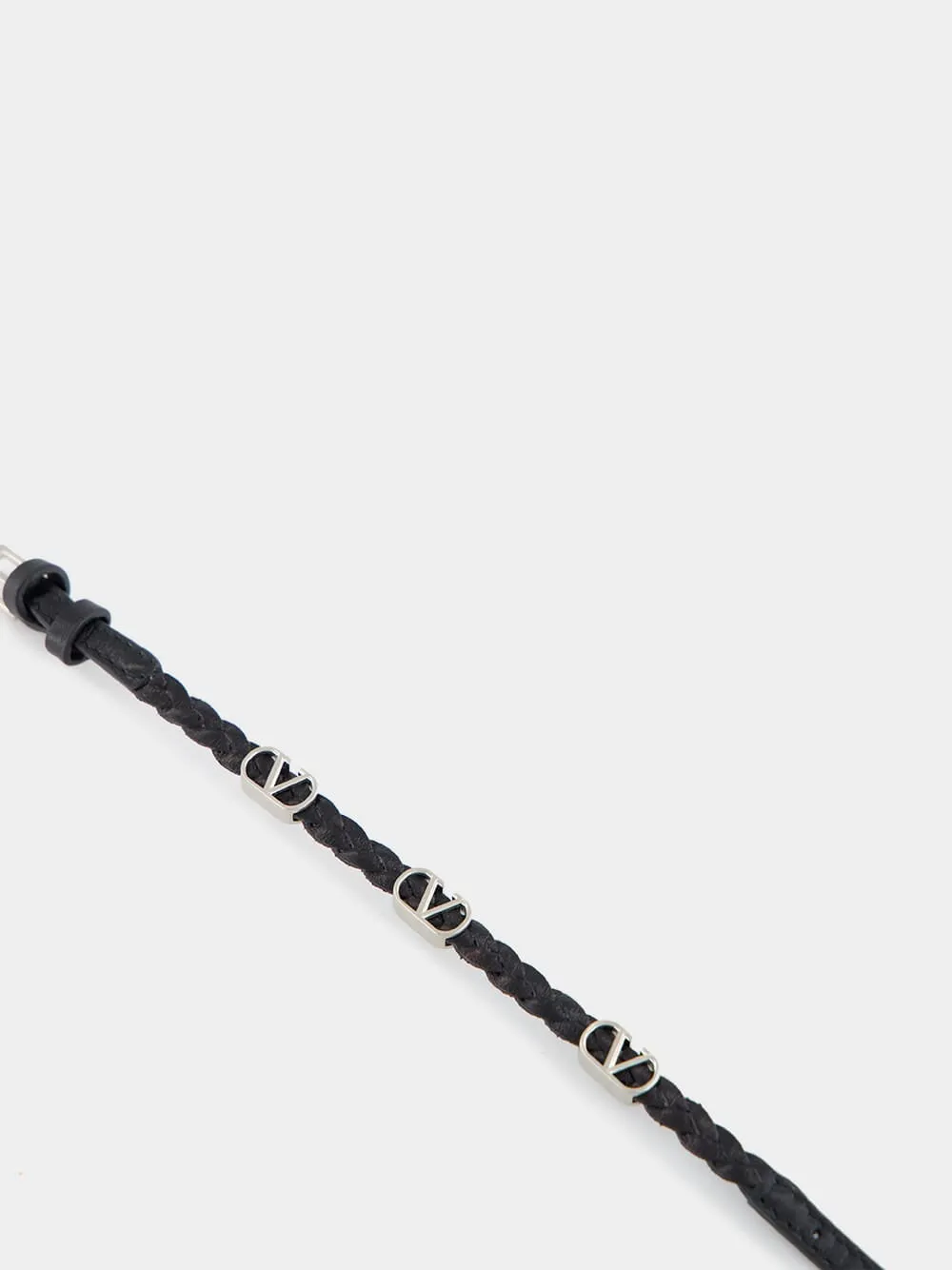 Black Braided VLogo Bracelet sold by Fashion Clinic product image thumbnail 3