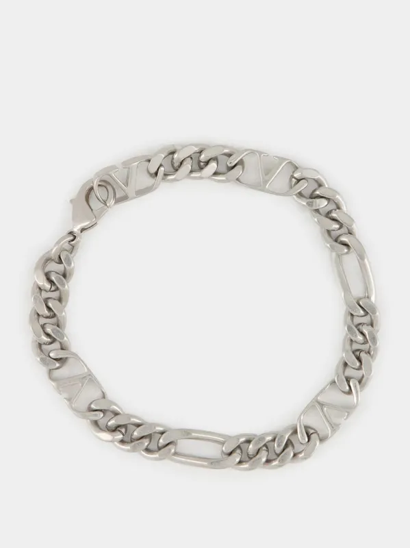 Vintage Palladium Silver Chain-Link Bracelet sold by Fashion Clinic