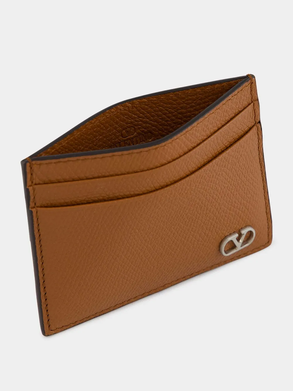 Saddle Brown VLogo Signature CardHolder sold by Fashion Clinic product image thumbnail 3