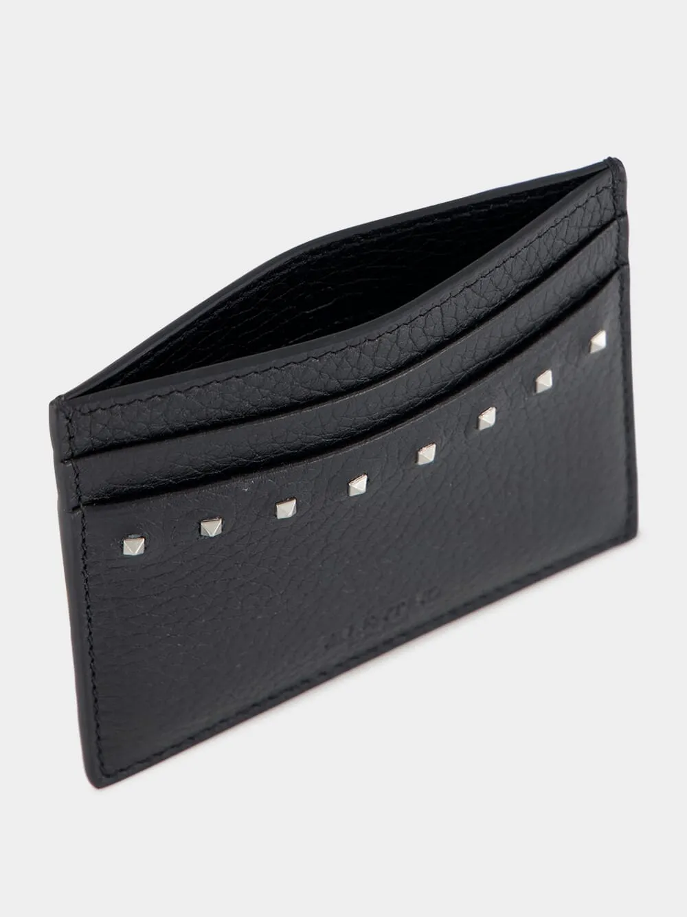 Black Rockstud Grainy Cardholder sold by Fashion Clinic product image thumbnail 3