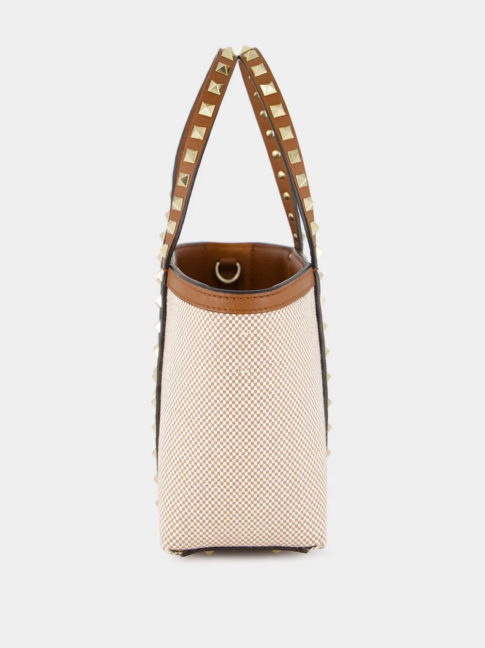 Natural Rockstud Canvas Tote Bag sold by Fashion Clinic product image thumbnail 4