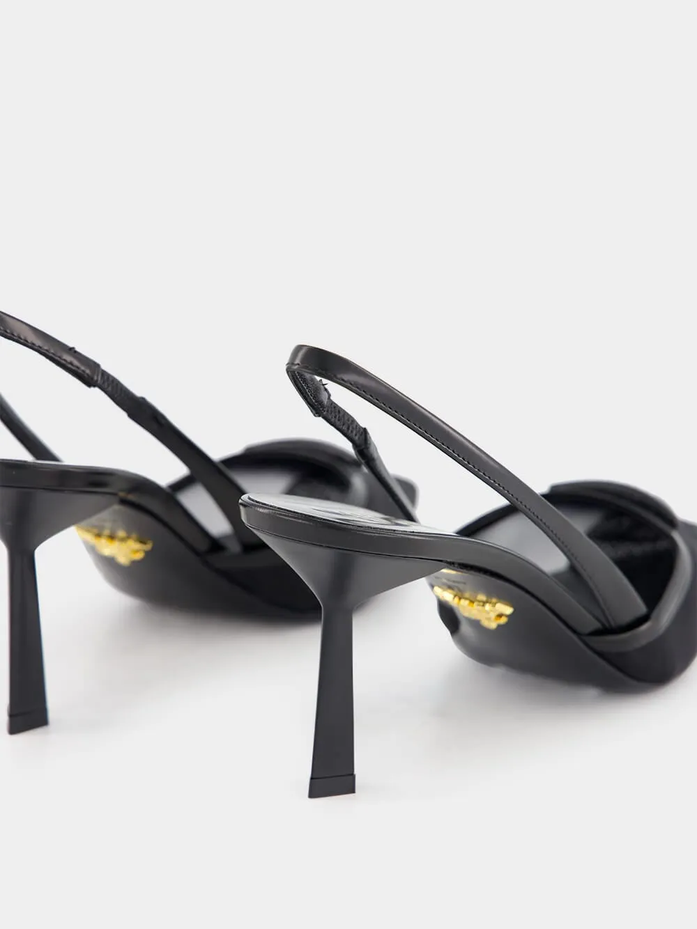 Black Nylon Slingback Pumps sold by Fashion Clinic product image thumbnail 5