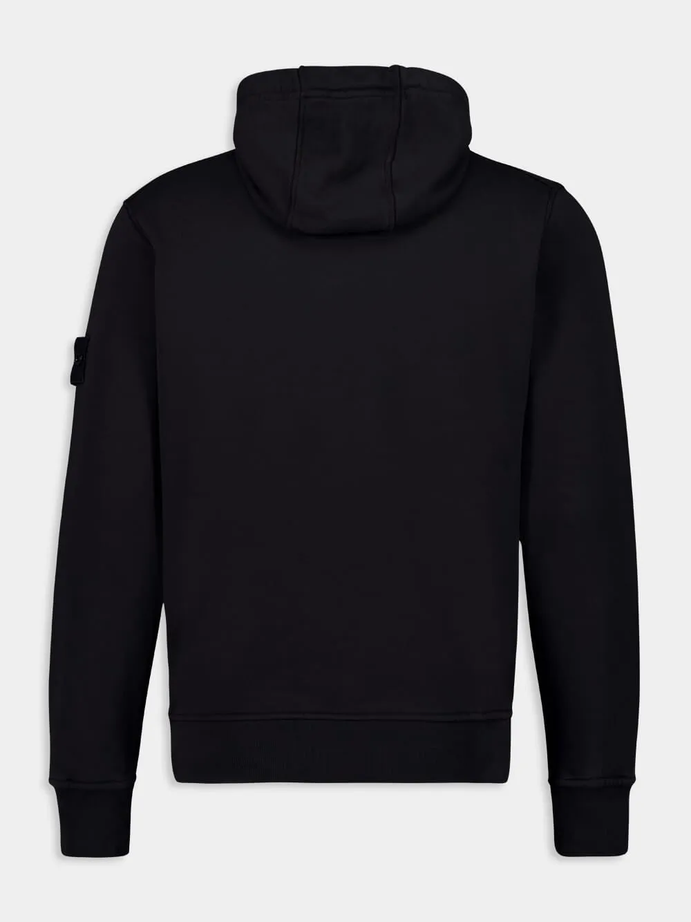 Black Cotton Fleece Hooded Sweatshirt sold by Fashion Clinic product image thumbnail 2