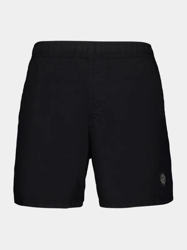 Black Compass Patch Swim Shorts made by Stone Island