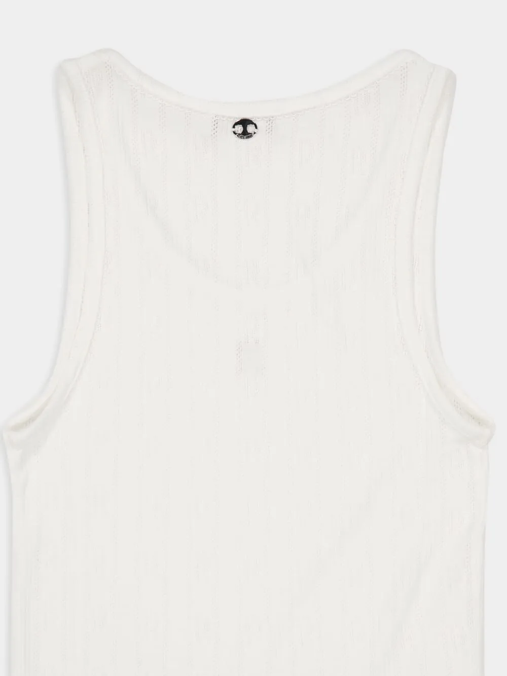 White Round-Neck Tank Top with Logo sold by Fashion Clinic product image thumbnail 4
