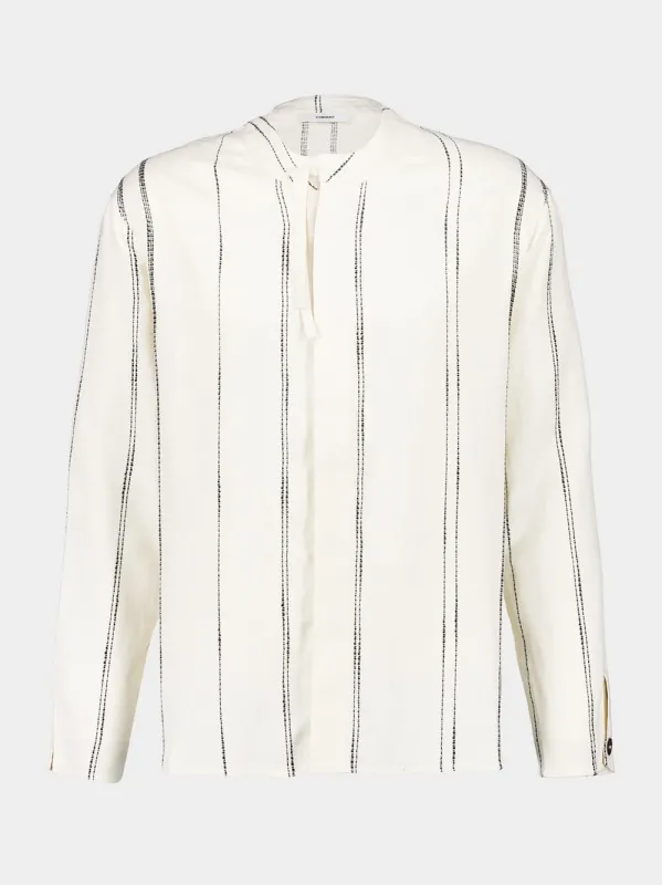 Cream Woven Stripe Shirt sold by Fashion Clinic