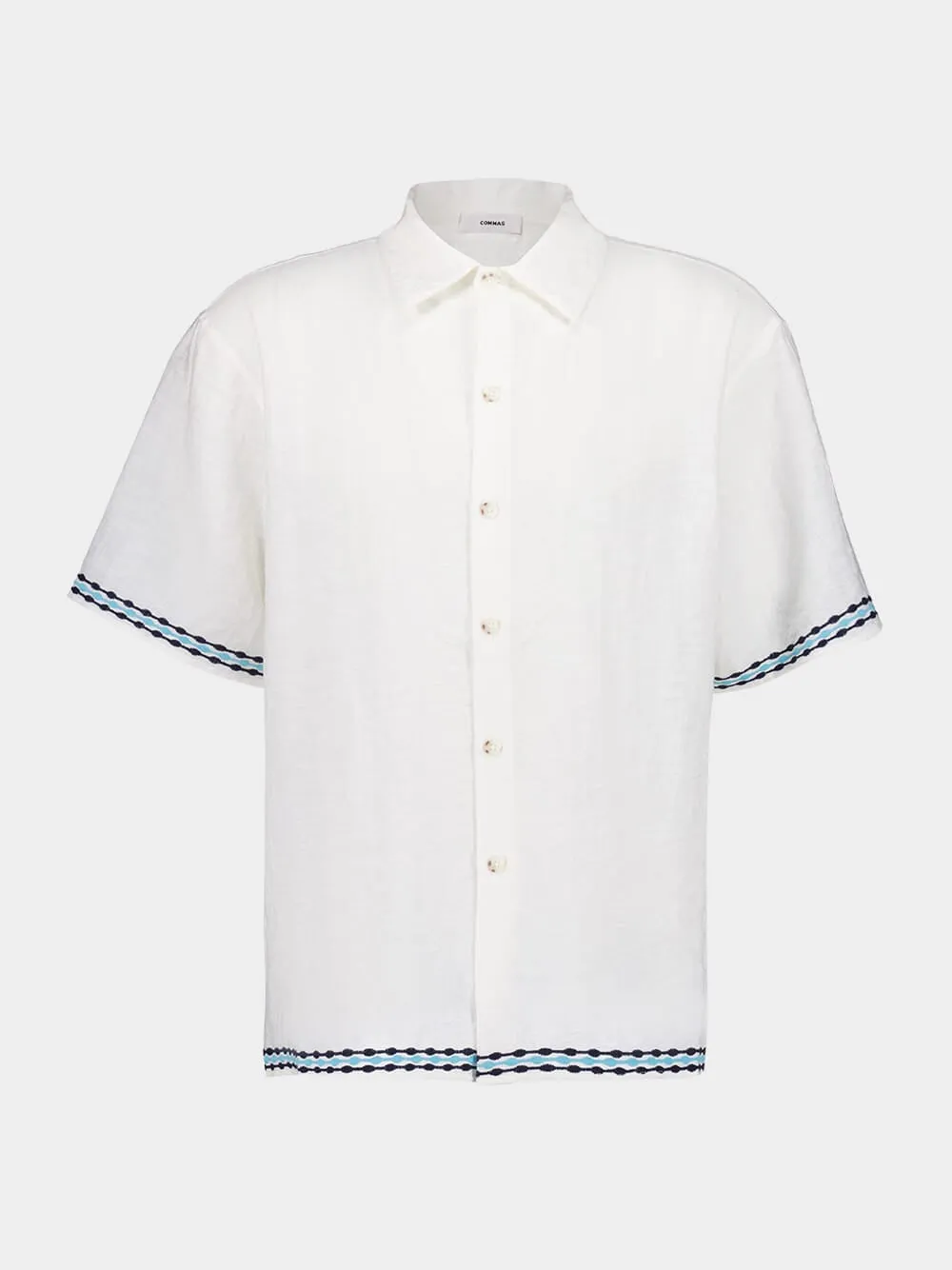 White Frequency Embroidered Shirt sold by Fashion Clinic