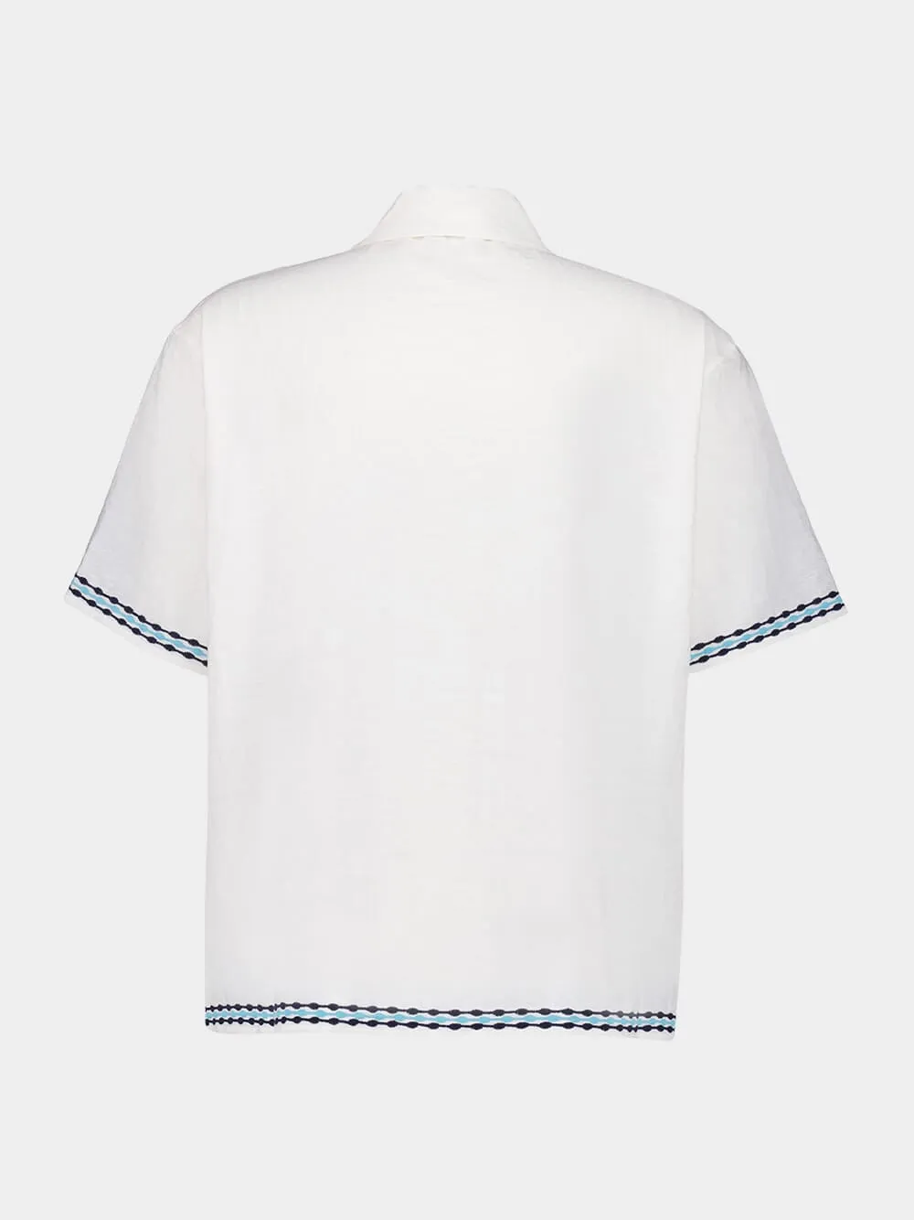White Frequency Embroidered Shirt sold by Fashion Clinic product image thumbnail 2