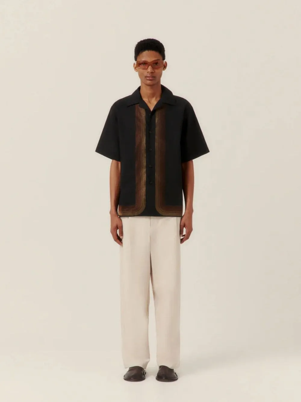 Black Sunwaves Camp Collar Shirt sold by Fashion Clinic