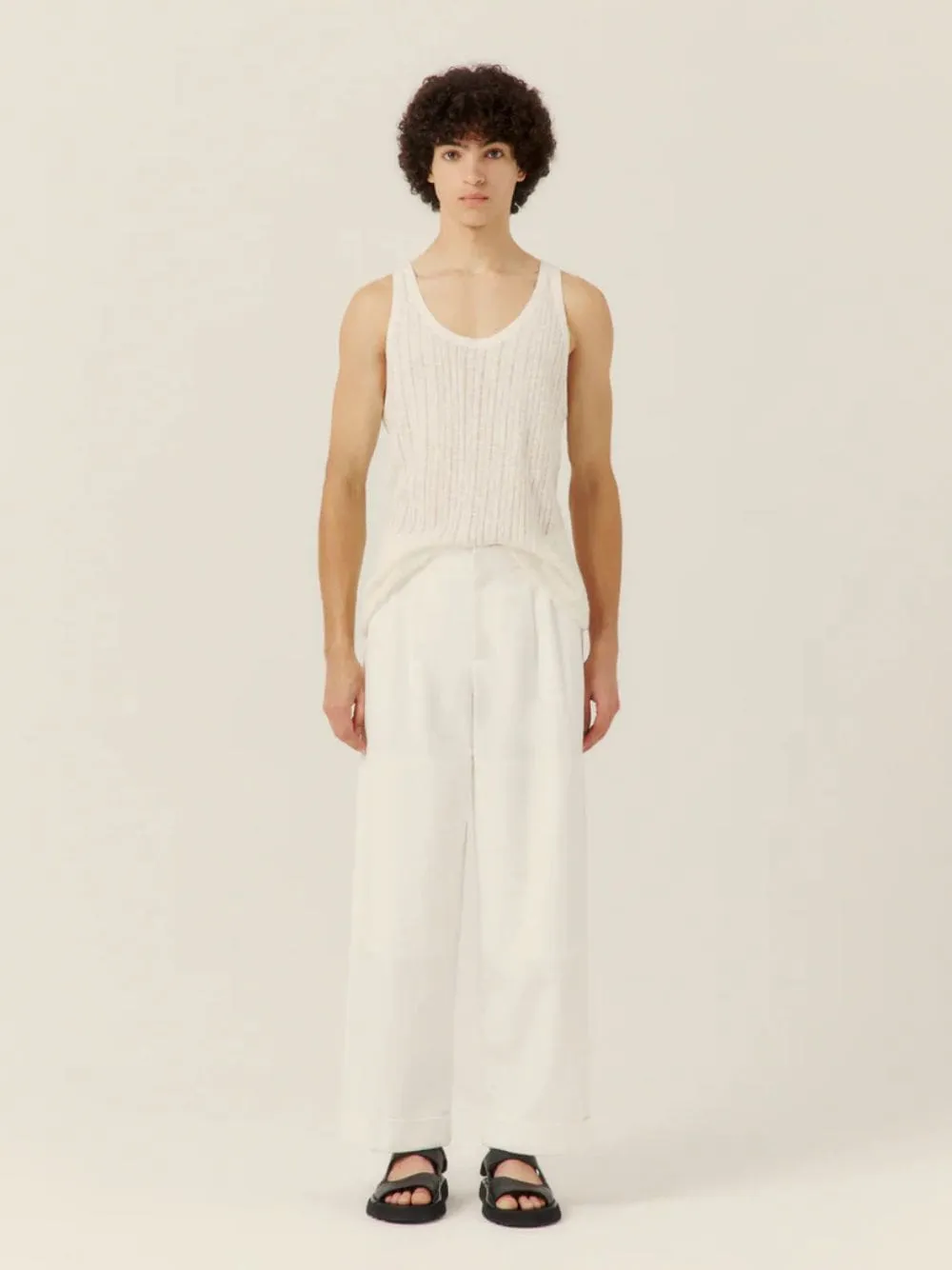 Off-White Pointelle Knit Tank sold by Fashion Clinic