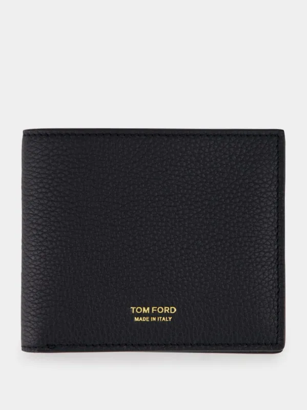 Black Classic Bifold Wallet in Soft Grain Leather sold by Fashion Clinic