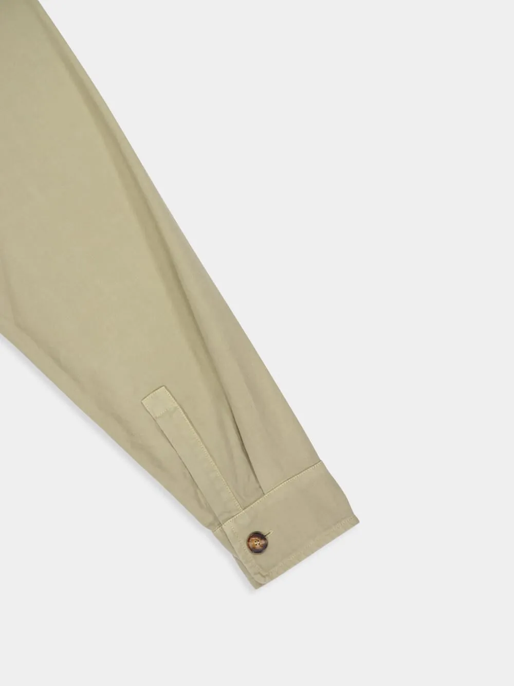 Beige Button-Up Shirt Jacket with Neck Logo sold by Fashion Clinic product image thumbnail 4