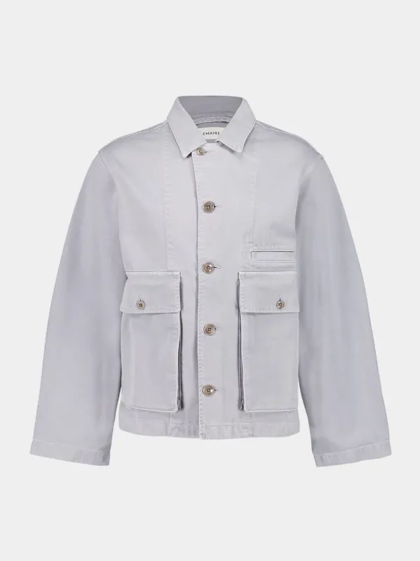 Snowy Blue Grey Boxy Jacket sold by Fashion Clinic