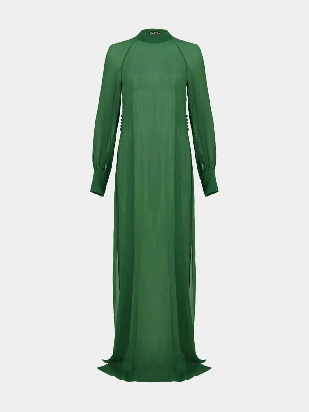 Green Silk Crepon Maxi Dress sold by Fashion Clinic product image thumbnail 2