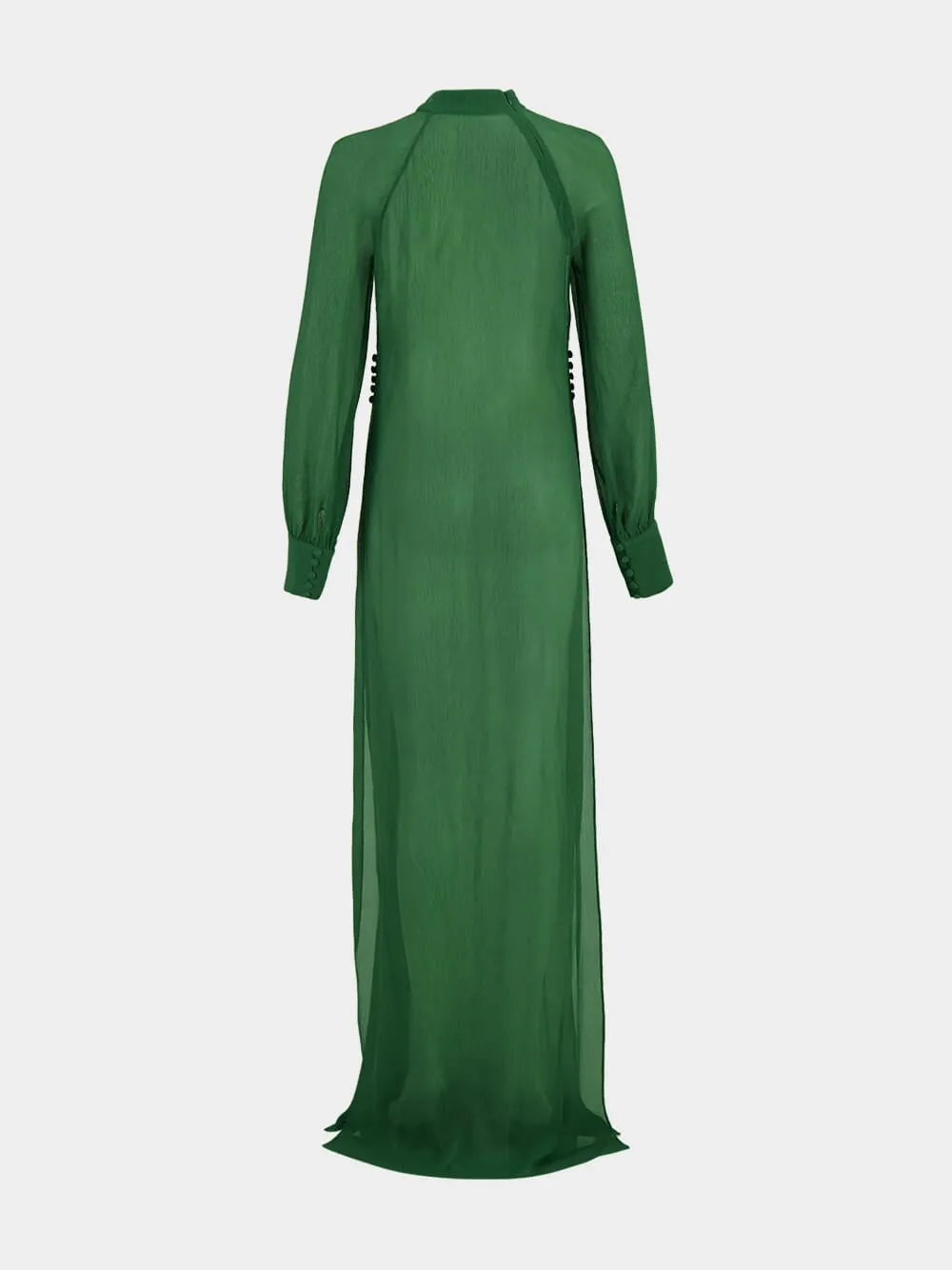 Green Silk Crepon Maxi Dress sold by Fashion Clinic product image thumbnail 4
