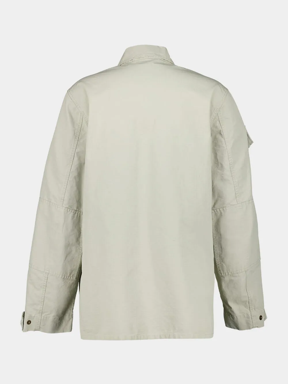 Beige Military Cotton Ripstop Shirt Jacket sold by Fashion Clinic product image thumbnail 2