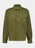 Khaki Cotton Twill Overshirt sold by Fashion Clinic