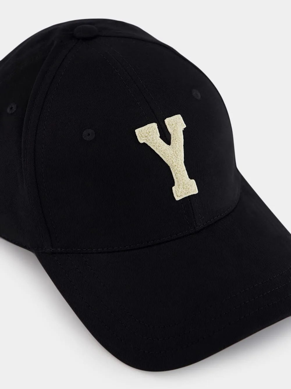 Black Y Varsity Cap in Gabardine sold by Fashion Clinic product image thumbnail 3