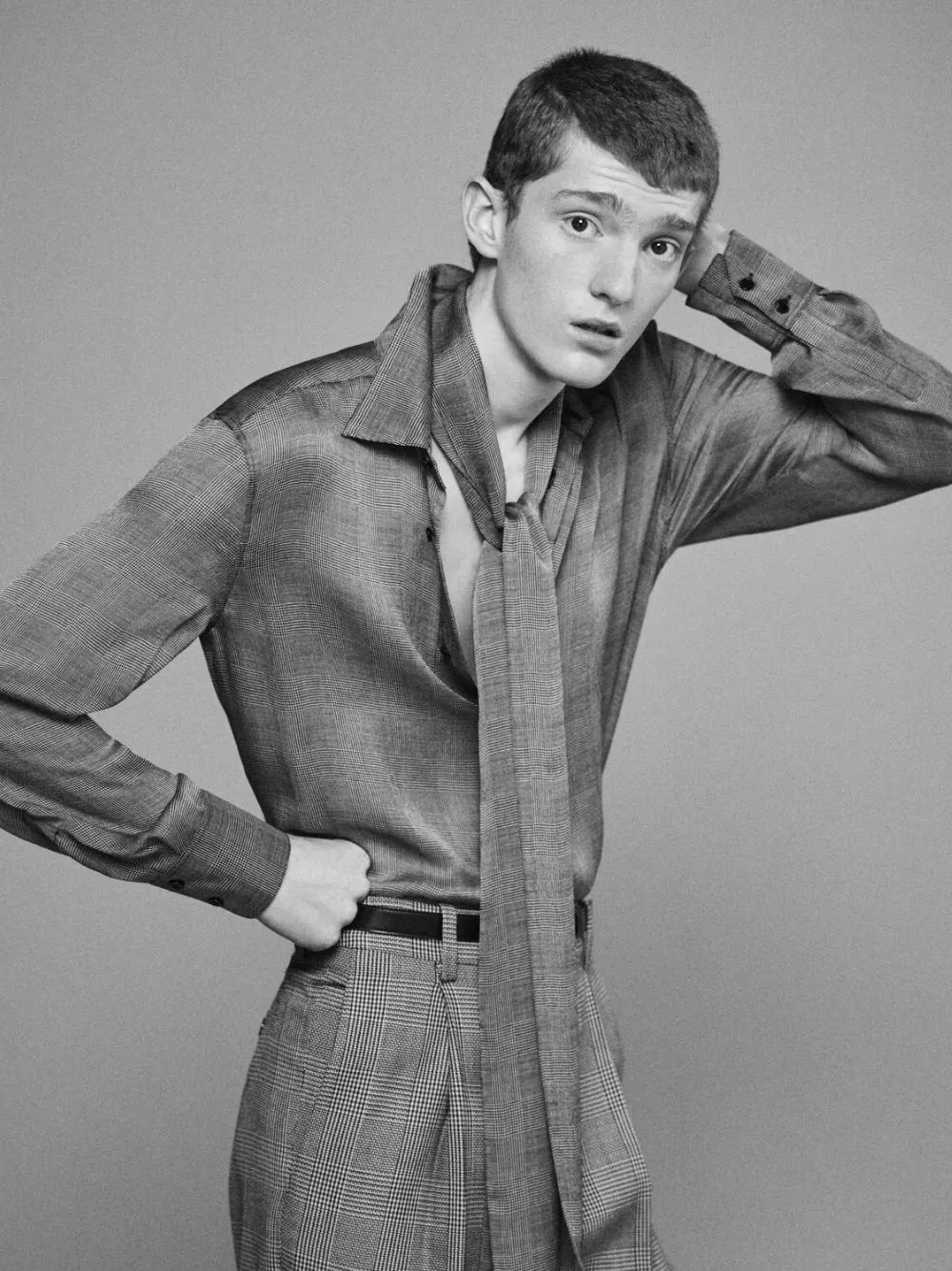 Sheer Prince of Wales Silk Shirt sold by Fashion Clinic product image thumbnail 2