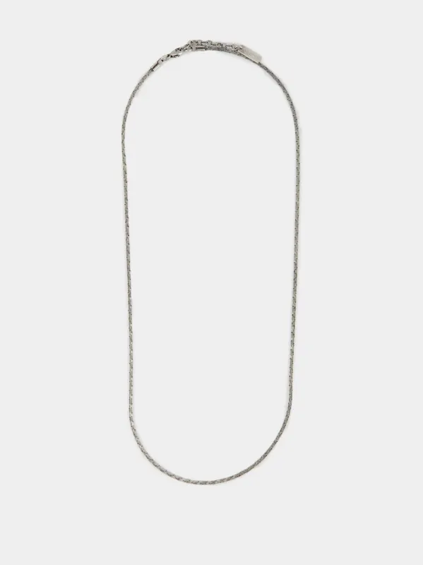 Cobra-Chain Necklace in Light Oxidized Silver made by Yves Saint Laurent