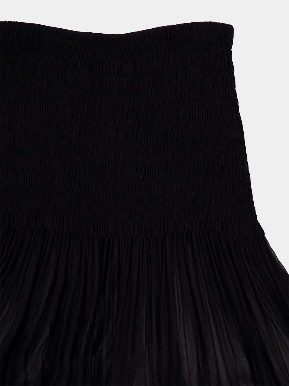 Black Ruffled Maxi Skirt in Silk Crepe Muslin sold by Fashion Clinic product image thumbnail 3