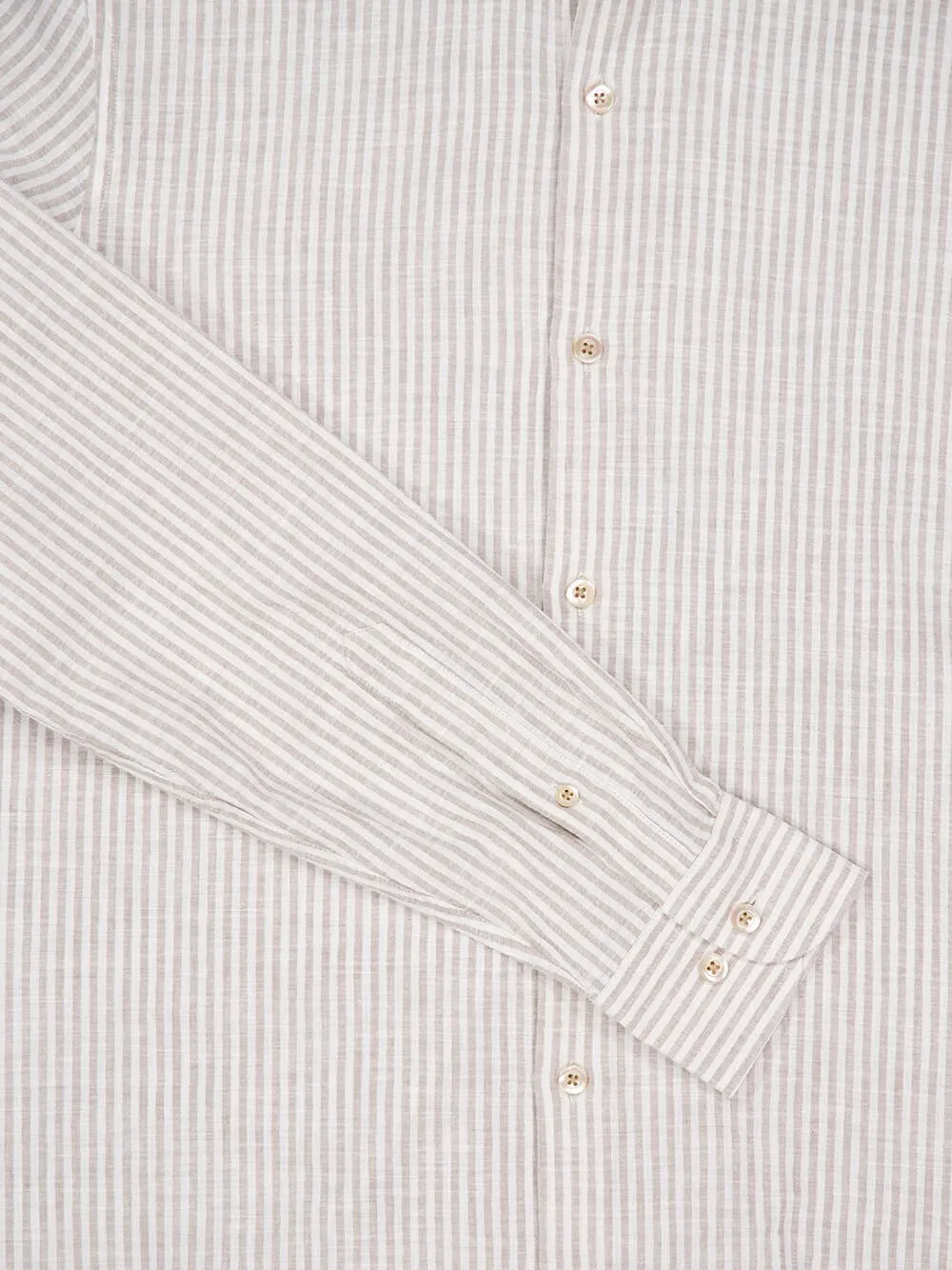 White & Beige Striped Cotton-Linen Shirt sold by Fashion Clinic product image thumbnail 4