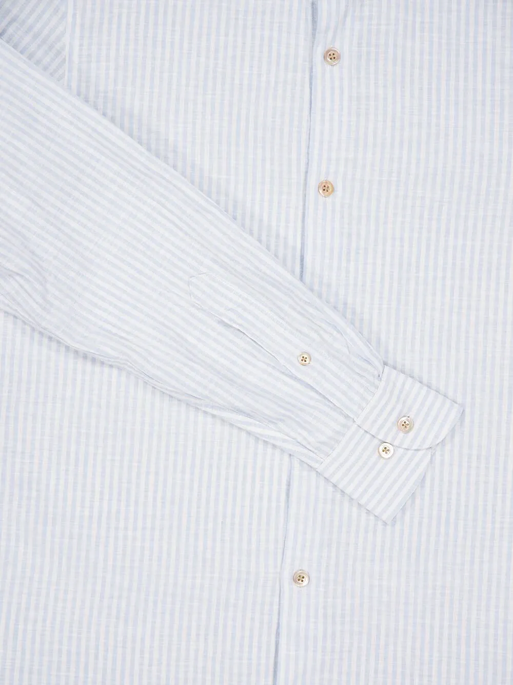 White & Light Blue Striped Cotton-Linen Shirt sold by Fashion Clinic product image thumbnail 4