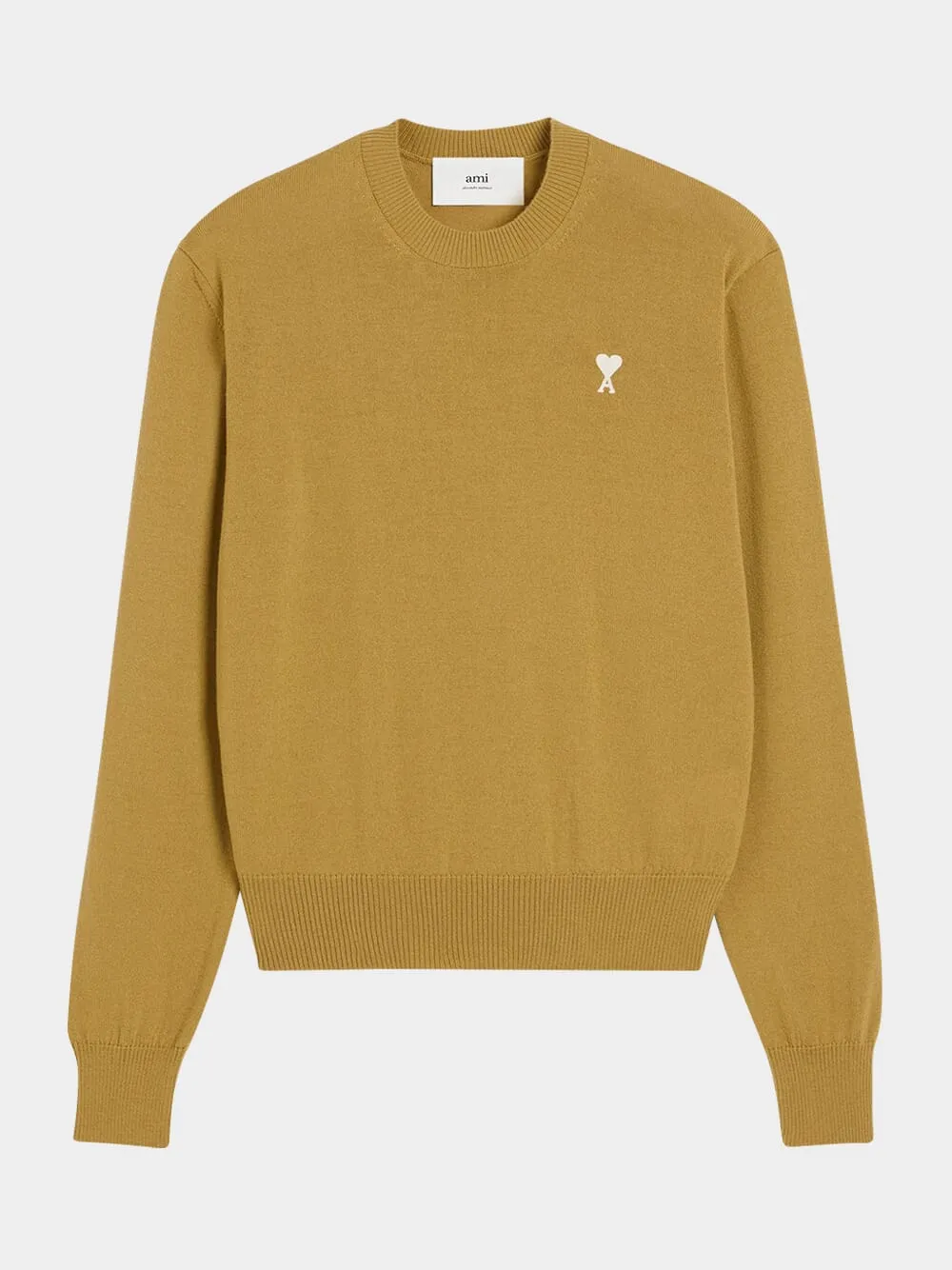 Mustard Wool Crew Neck Sweater sold by Fashion Clinic