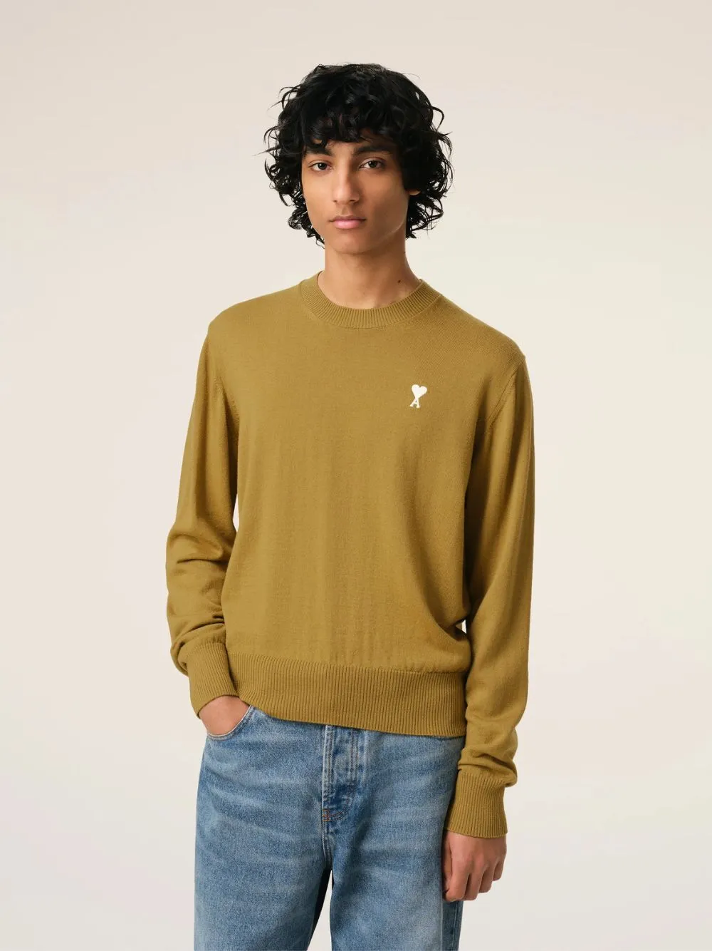 Mustard Wool Crew Neck Sweater sold by Fashion Clinic product image thumbnail 2