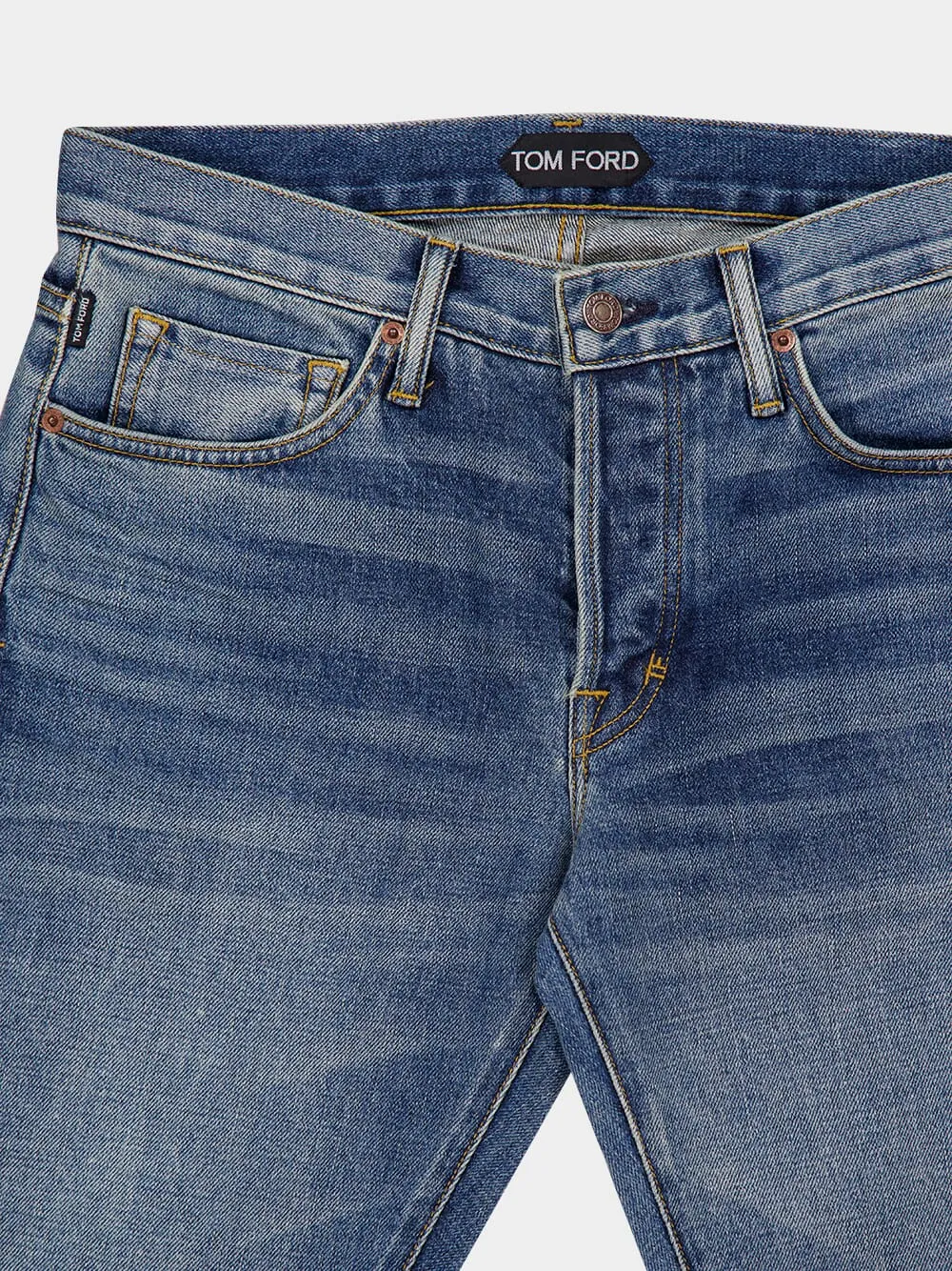 Light Blue Slim-Fit Jeans sold by Fashion Clinic product image thumbnail 3