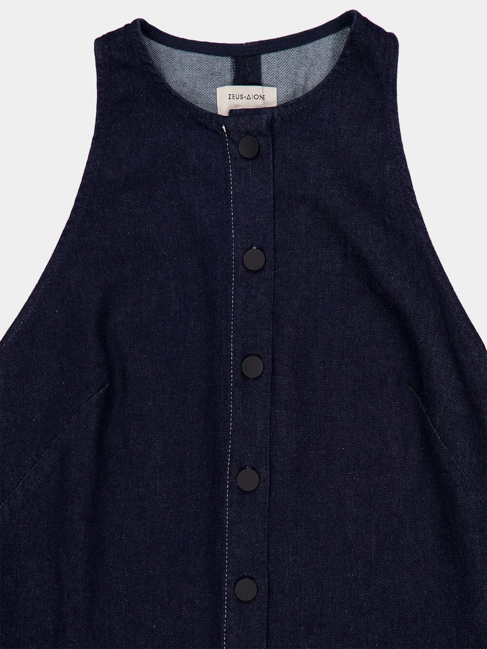 Denim Blue Sleeveless Maxi Dress sold by Fashion Clinic product image thumbnail 3