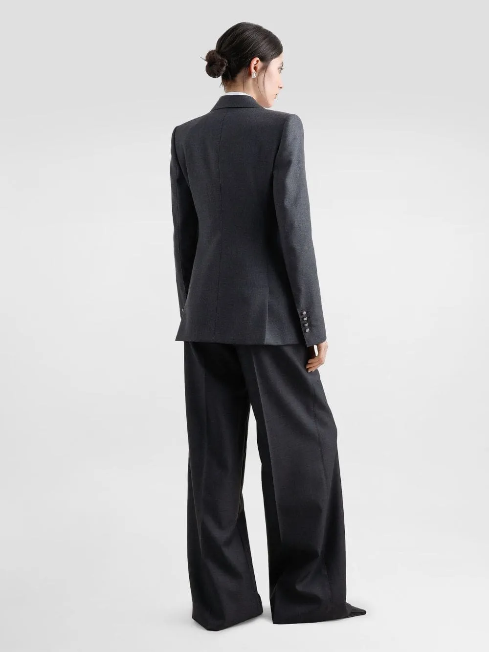 Grey Wool Palazzo Pants sold by Fashion Clinic product image thumbnail 3