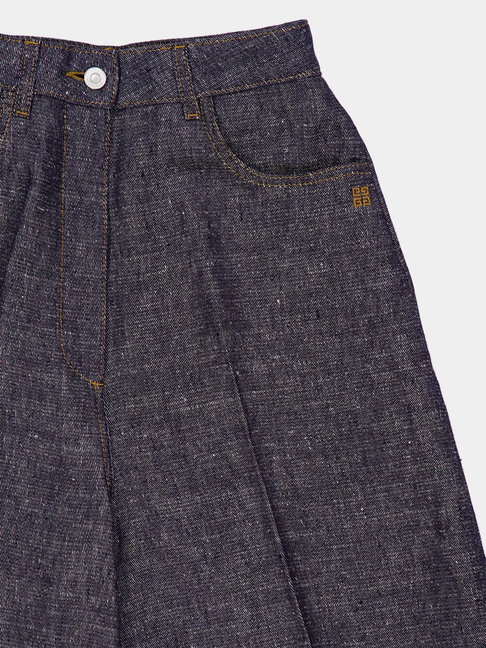 Denim Blue Cropped Palazzo Pants sold by Fashion Clinic product image thumbnail 3