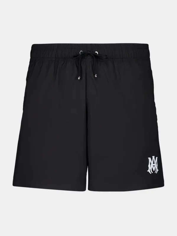 Black MA Core Logo Swim Shorts sold by Fashion Clinic