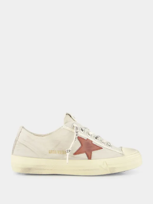 White V-Star 2 Sneakers with Red Star made by Golden Goose