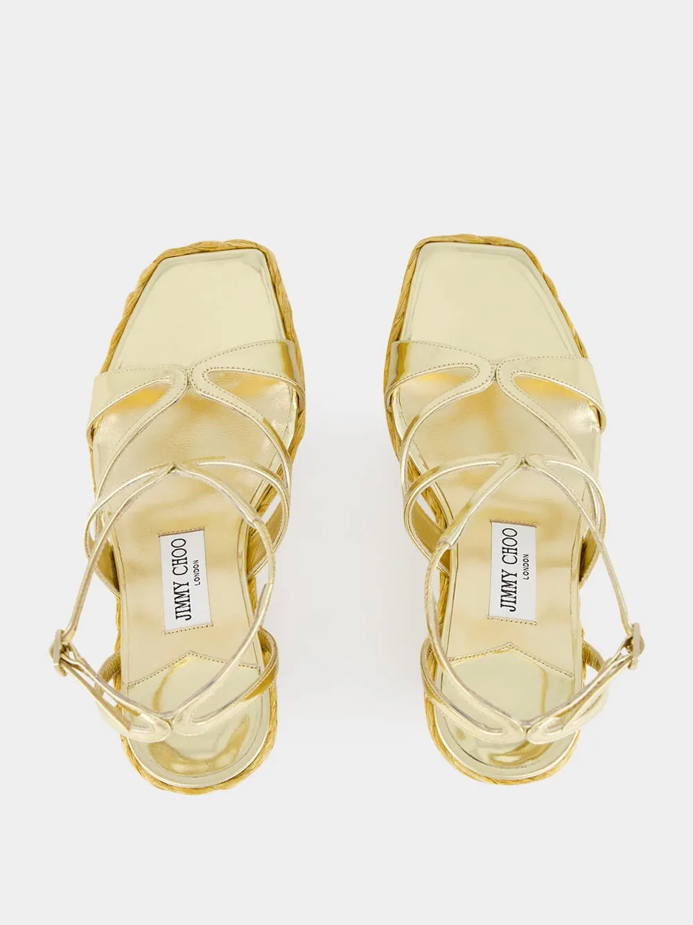 Gold Ayla Wedge Sandals sold by Fashion Clinic product image thumbnail 4