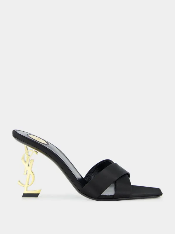 Black Opyum Satin Crepe Mules sold by Fashion Clinic